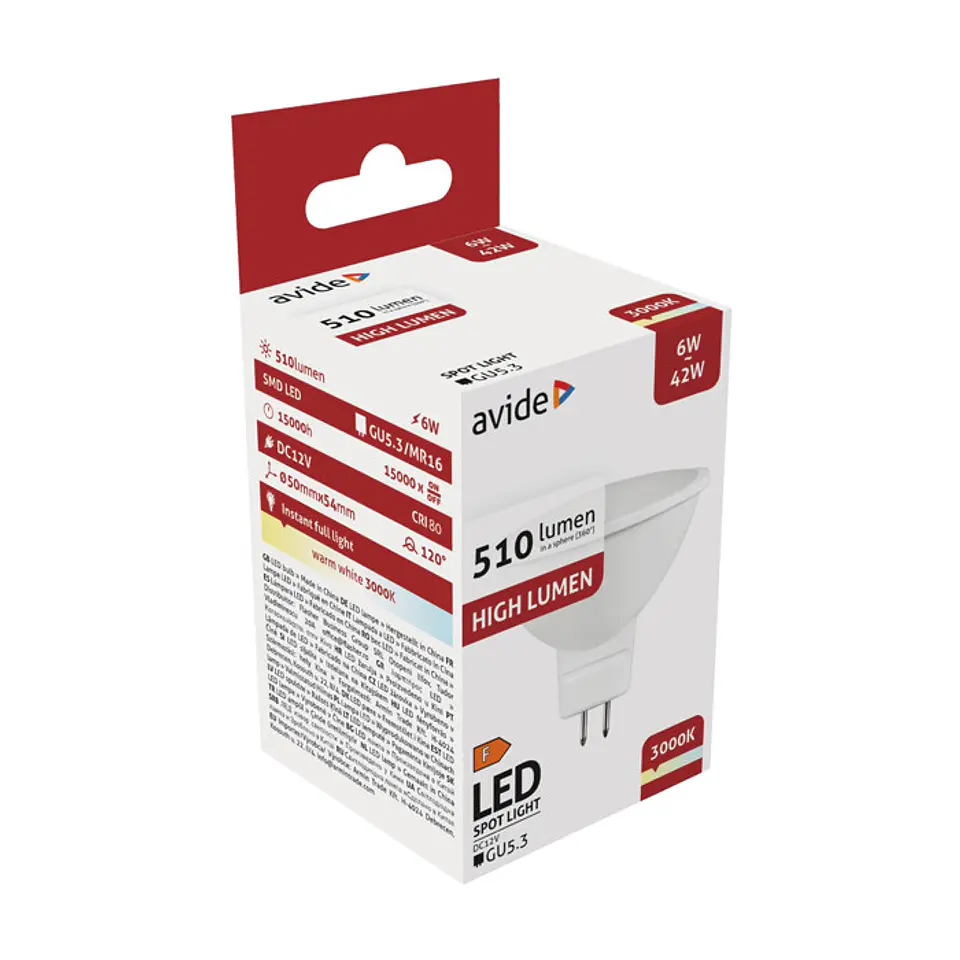 Lâmpada Avide LED GU5.3 6W 3000K 1