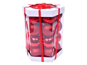 BOLAS 6CM 28PÇ IN BOX HEXAGONAL