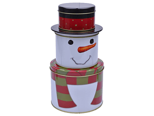 FRASCO METAL BONECO NEVE 25CM