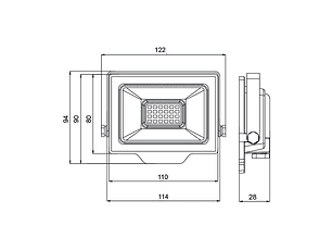 Projetor Avide LED SLIM 20W 6400K