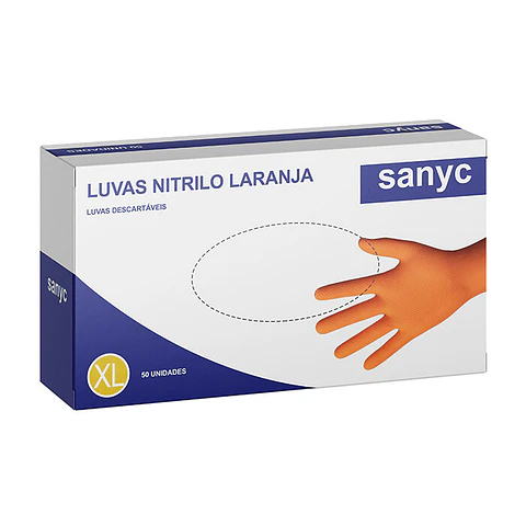 Luva Sanyc Nitrilo Laranja Cx50 XL