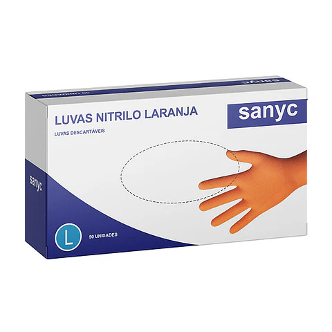 Luva Sanyc Nitrilo Laranja Cx50 L
