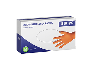 Luva Sanyc Nitrilo Laranja Cx50 M