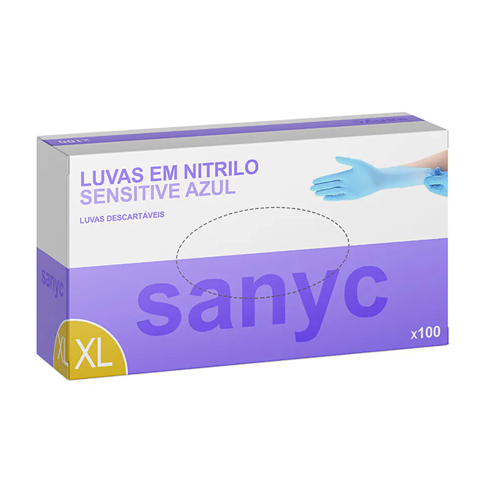Luva Sanyc Nitrilo Sensitive Cx100 XL 1