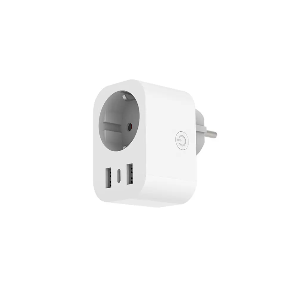 Ficha Entac Smart 1 tomada com 2xUSB-A + 1xUSB-C 2