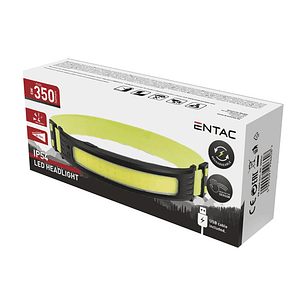 Lanterna Entac LED 5W Cabeça Recarregável com Fita