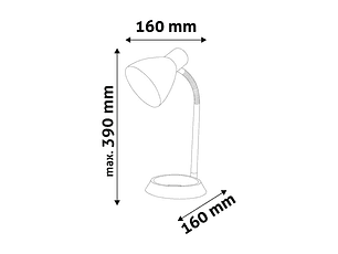 Candeeiro de Mesa Avide E27 Branco com base