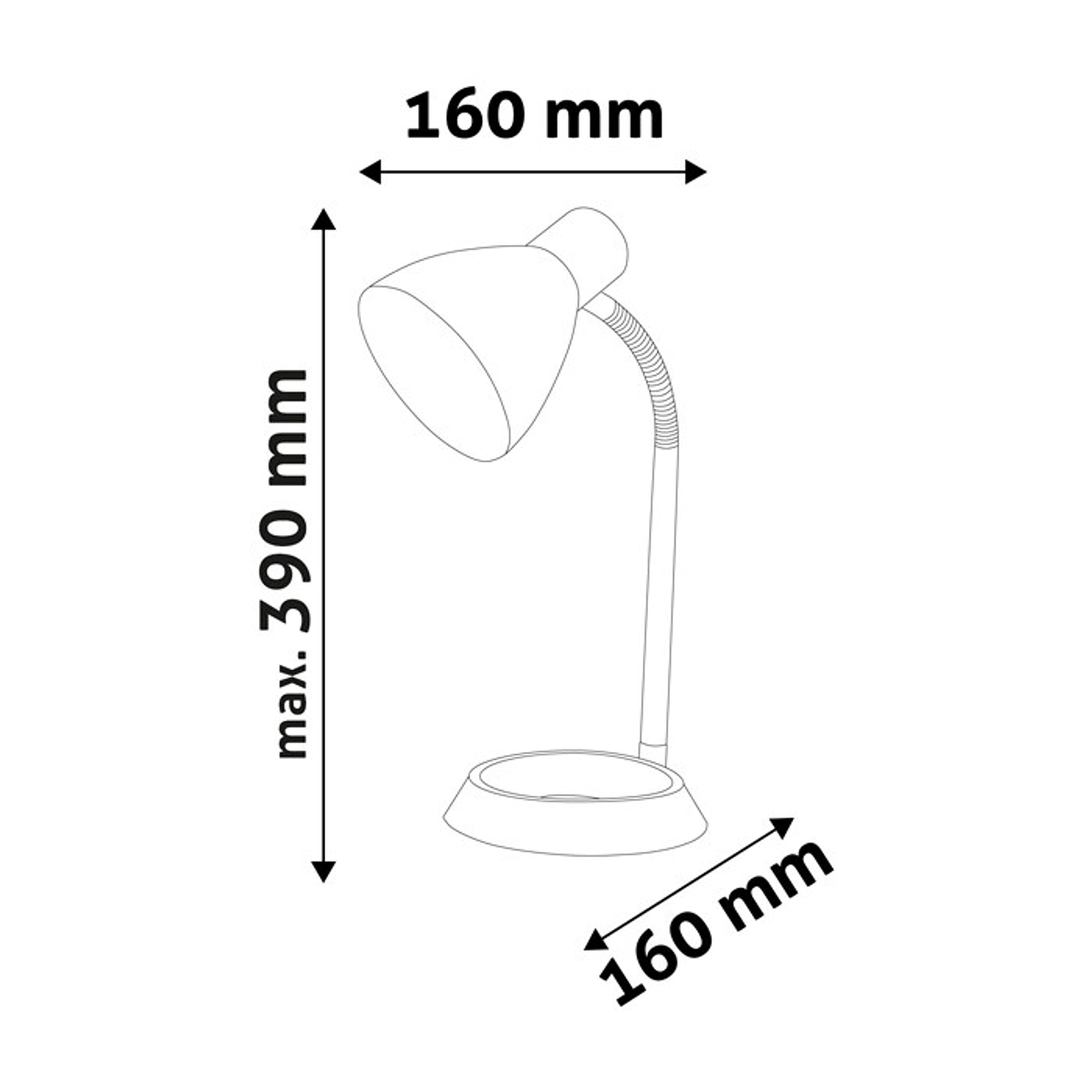 Candeeiro de Mesa Avide E27 Branco com base 2