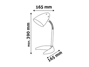 Candeeiro de Mesa Avide E27 Preto com base