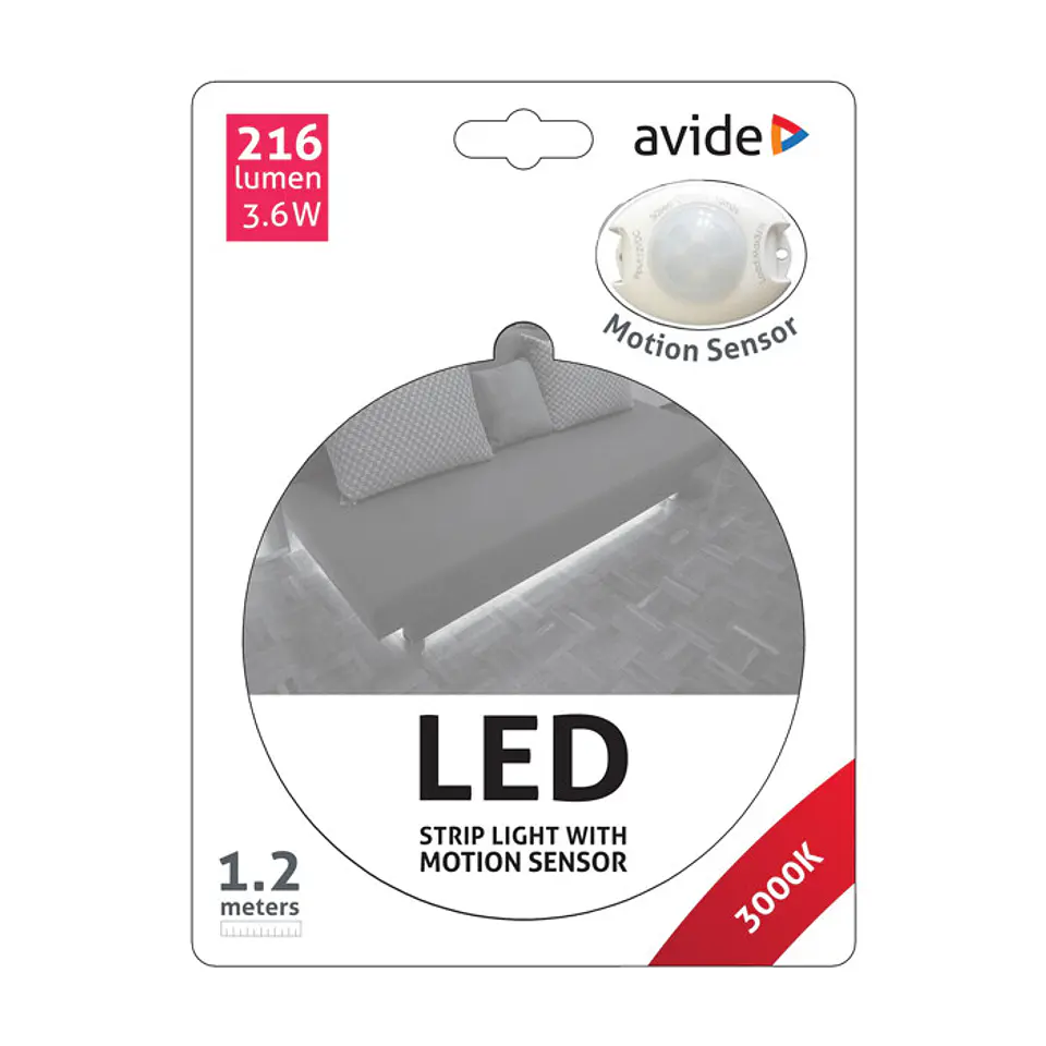 Fita LED Avide Sensor Movimento 3W 3000K 120CM 1