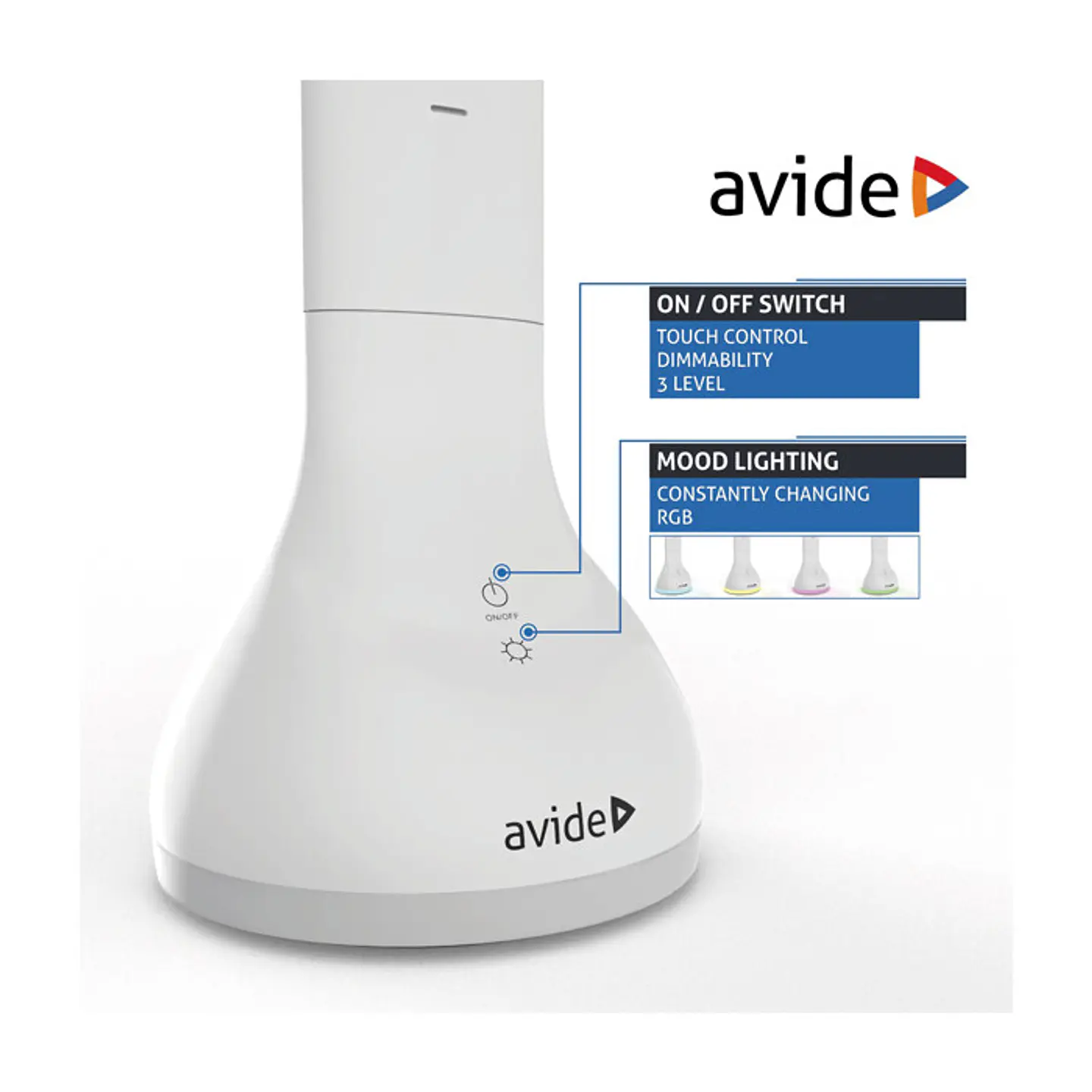 Candeeiro de Mesa Avide LED Base RGB 4W 4000K Calendário 3