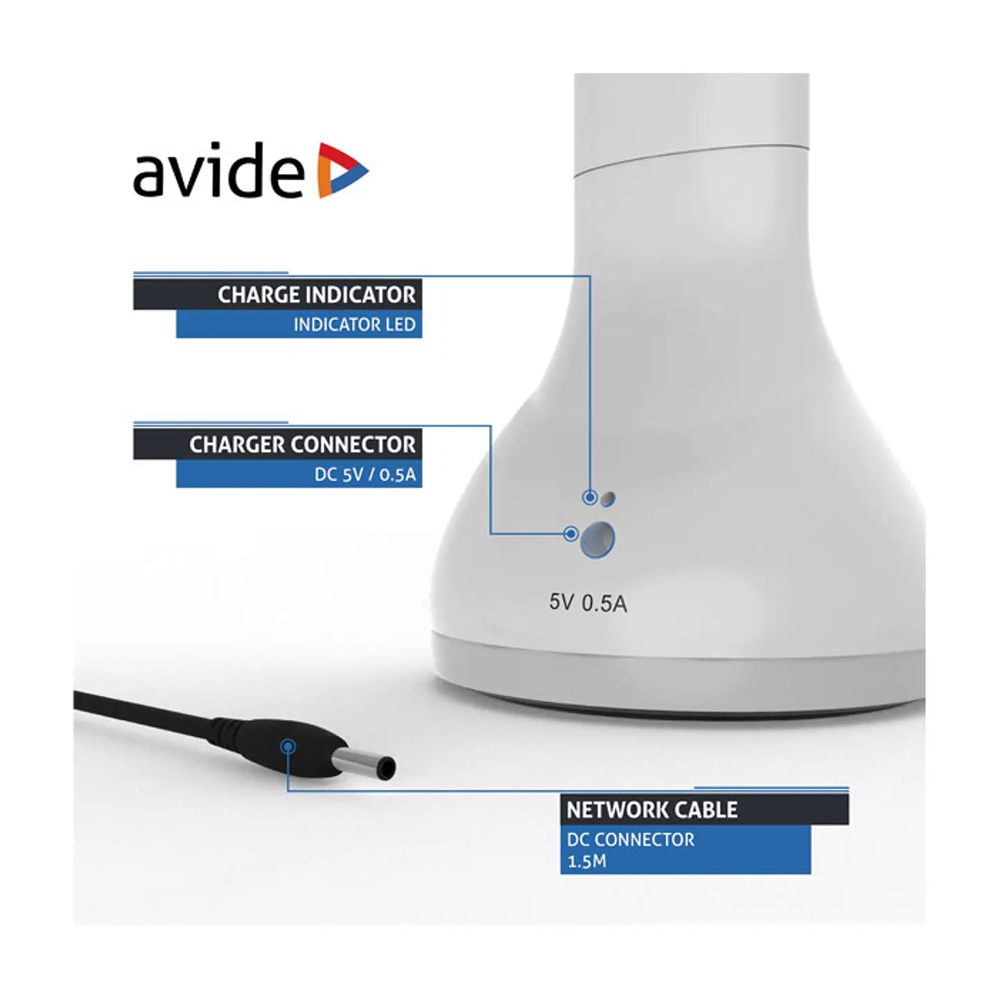 Candeeiro de Mesa Avide LED Base RGB 4W 4000K 4