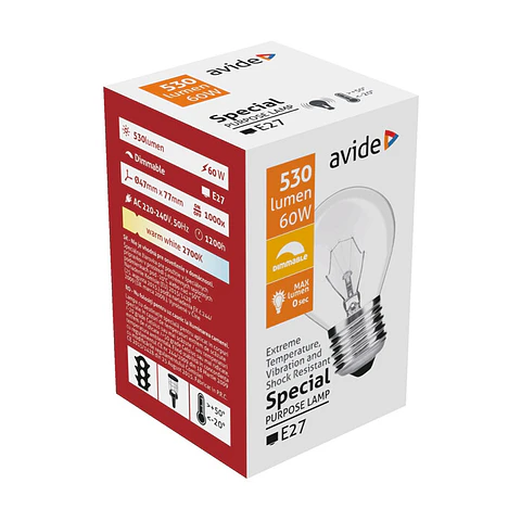 Lâmpada Avide Reforçada CLP E27 60W