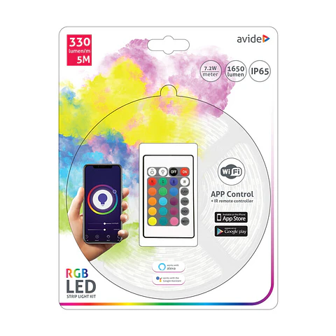 Fita LED Avide RGB 5MT COMANDO + WIFI