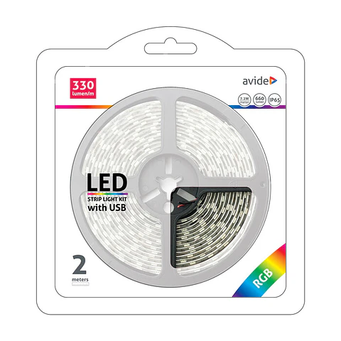 Fita LED Avide USB RGB 2MT