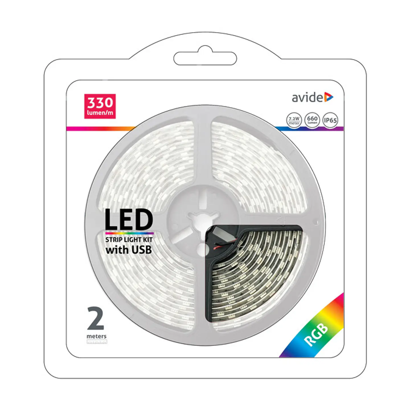 Fita LED Avide USB RGB 2MT 1