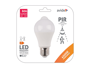 Lâmpada Avide LED CLA E27 8,8W 4000K com Sensor de Movimento