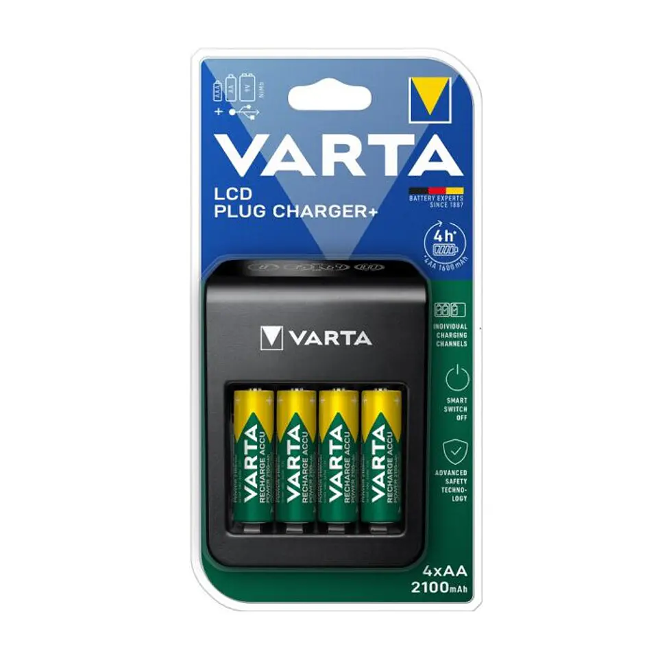Carregador Varta 57687 4xAA 2100mAh Inc Bl 1