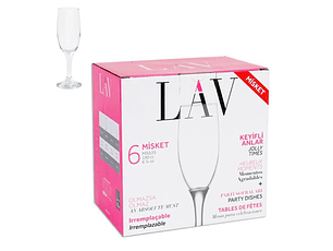 CONJ. 6 COPOS FLUTE 190CC LAV