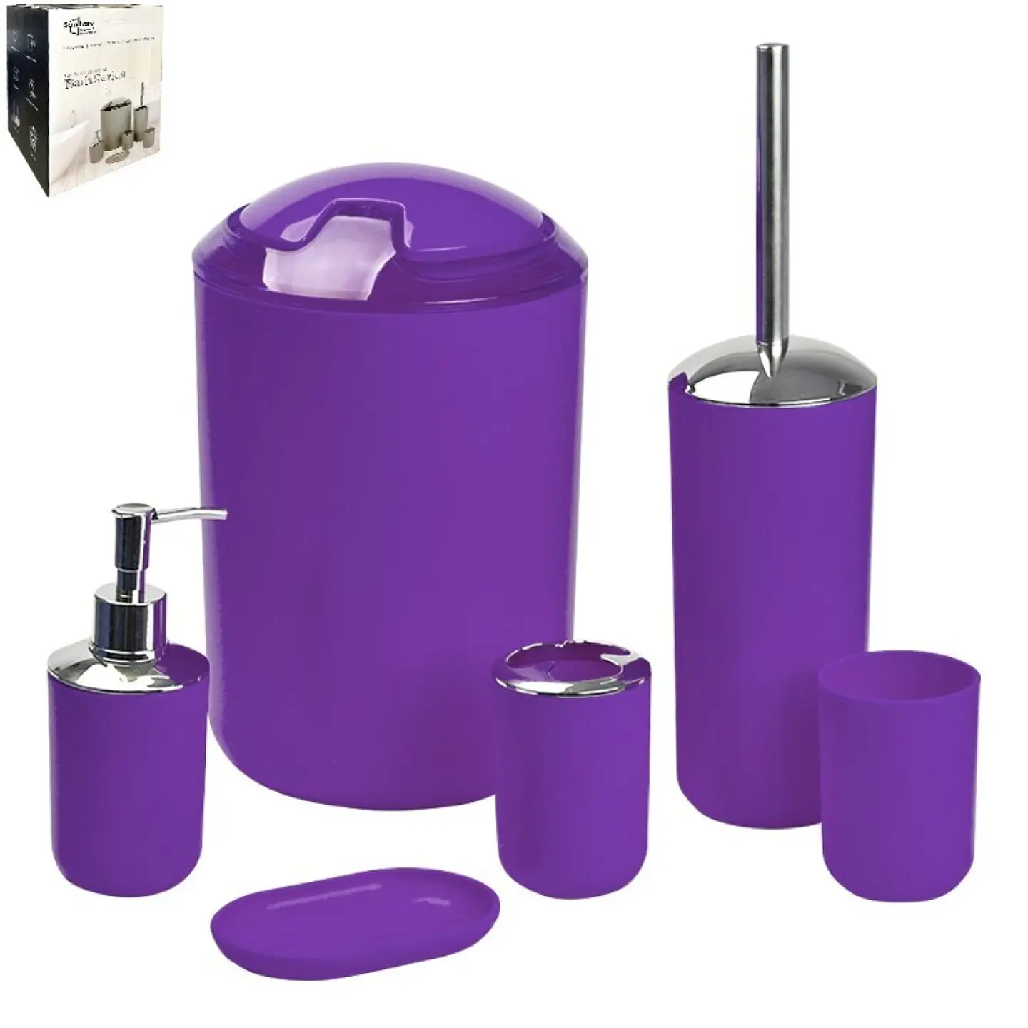 CONJ. BANHO 6 PCS ROXO 1724-201-05 1