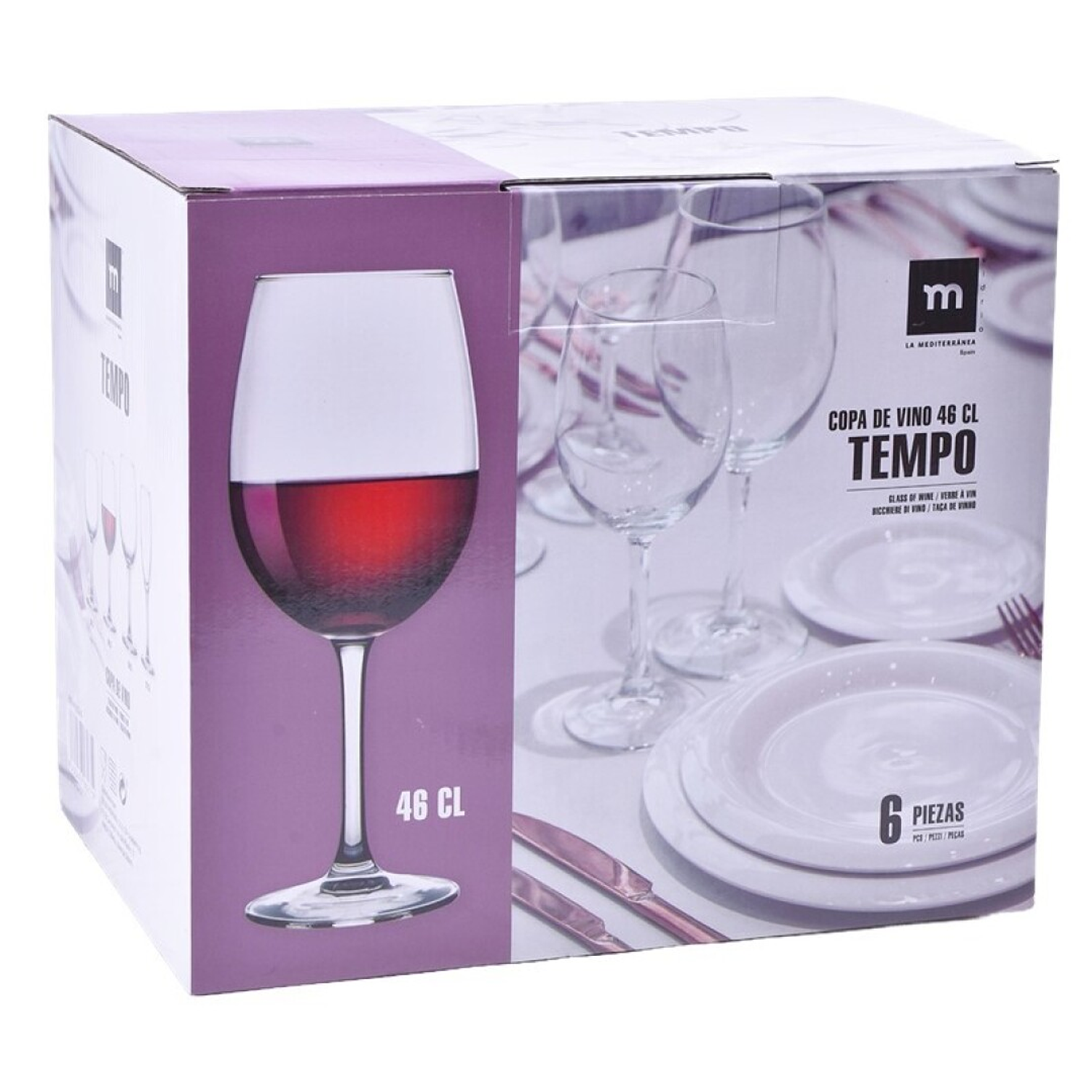 CONJ 6 COPOS VINHO 46CL TEMPO