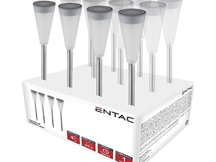 Candeeiro de Jardim Entac LED Solar Inox 38CM Cinza