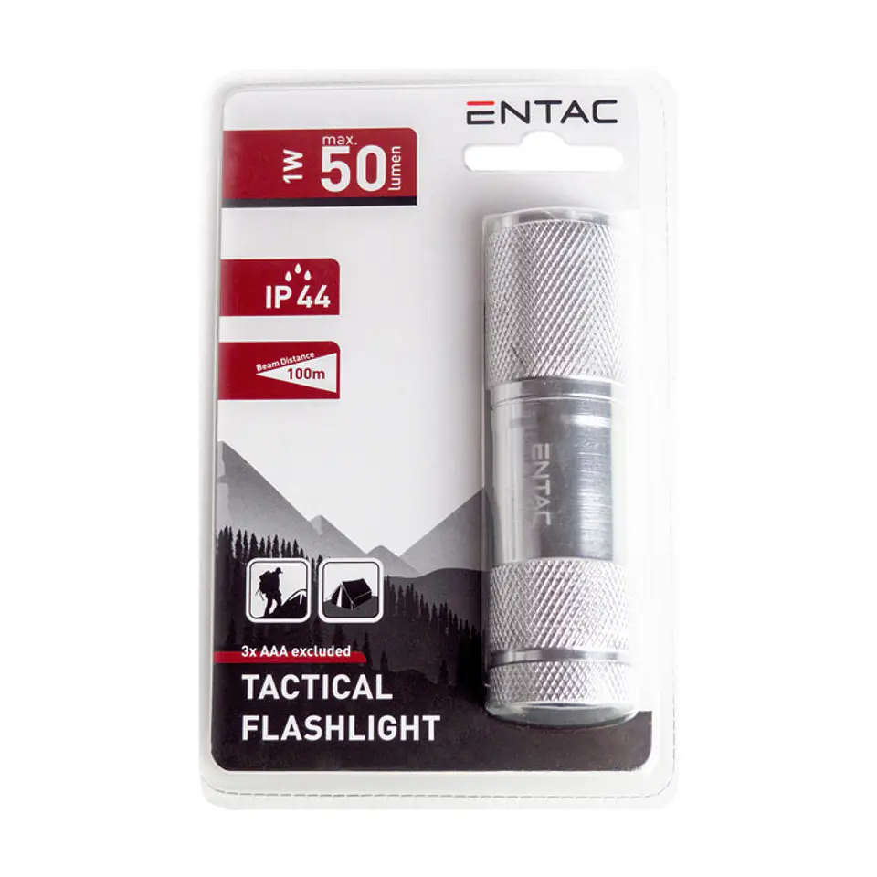 Lanterna Entac LED 1W 3AAA Alumínio Cinzenta 2
