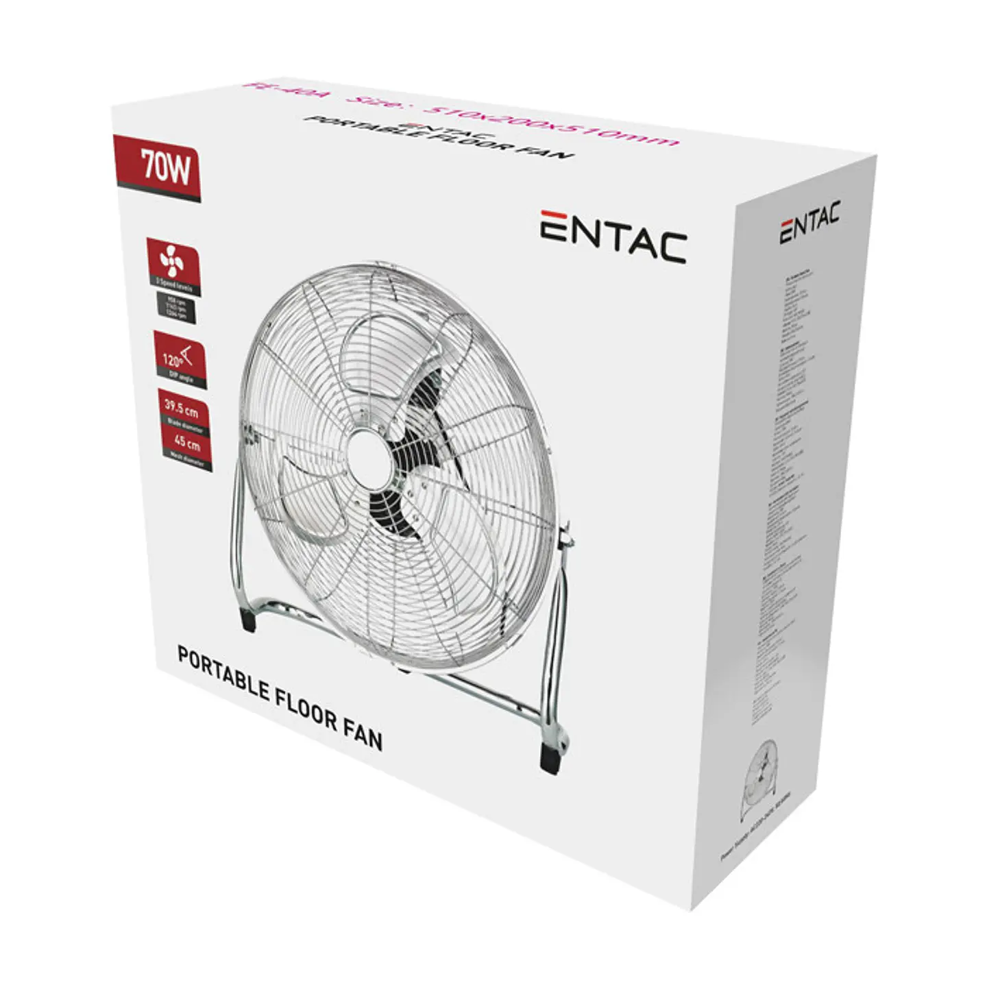 Ventoinha Entac Chão metal 70W 1