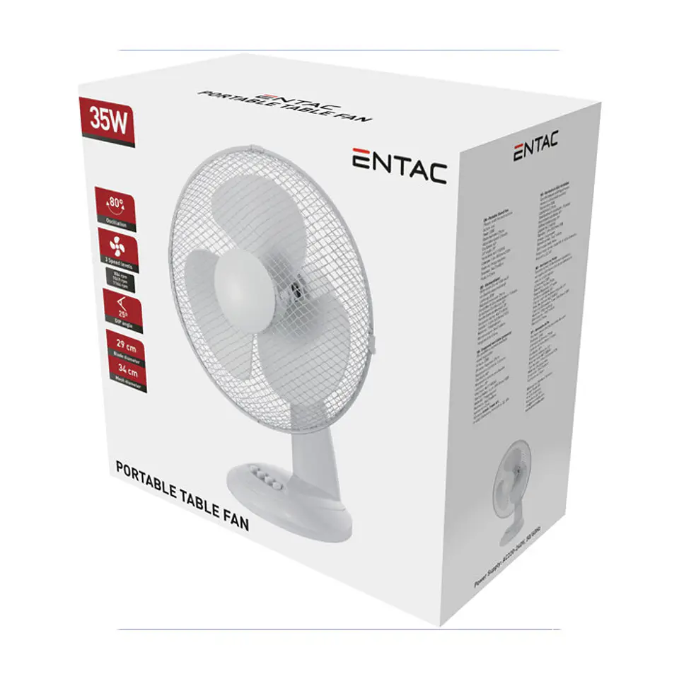 Ventoinha Entac Mesa branca 35W 1