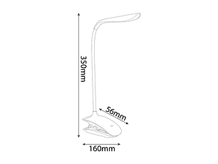 Candeeiro de Mesa Avide LED 1,5W 6400K Preto Clip