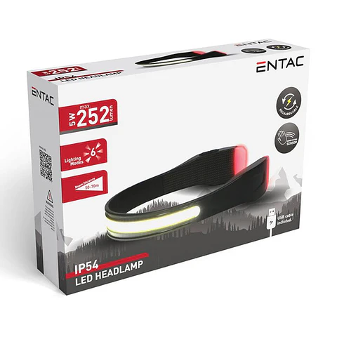 Lanterna Entac LED 5W Cabeça Recarregável