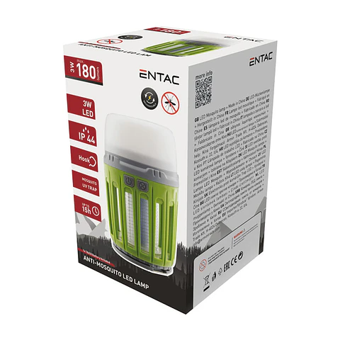 Lanterna Entac LED Campismo 3W Electrocutor de Insectos