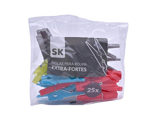 MOLAS P/ ROUPA 25UNI PLAST. CORES SORT