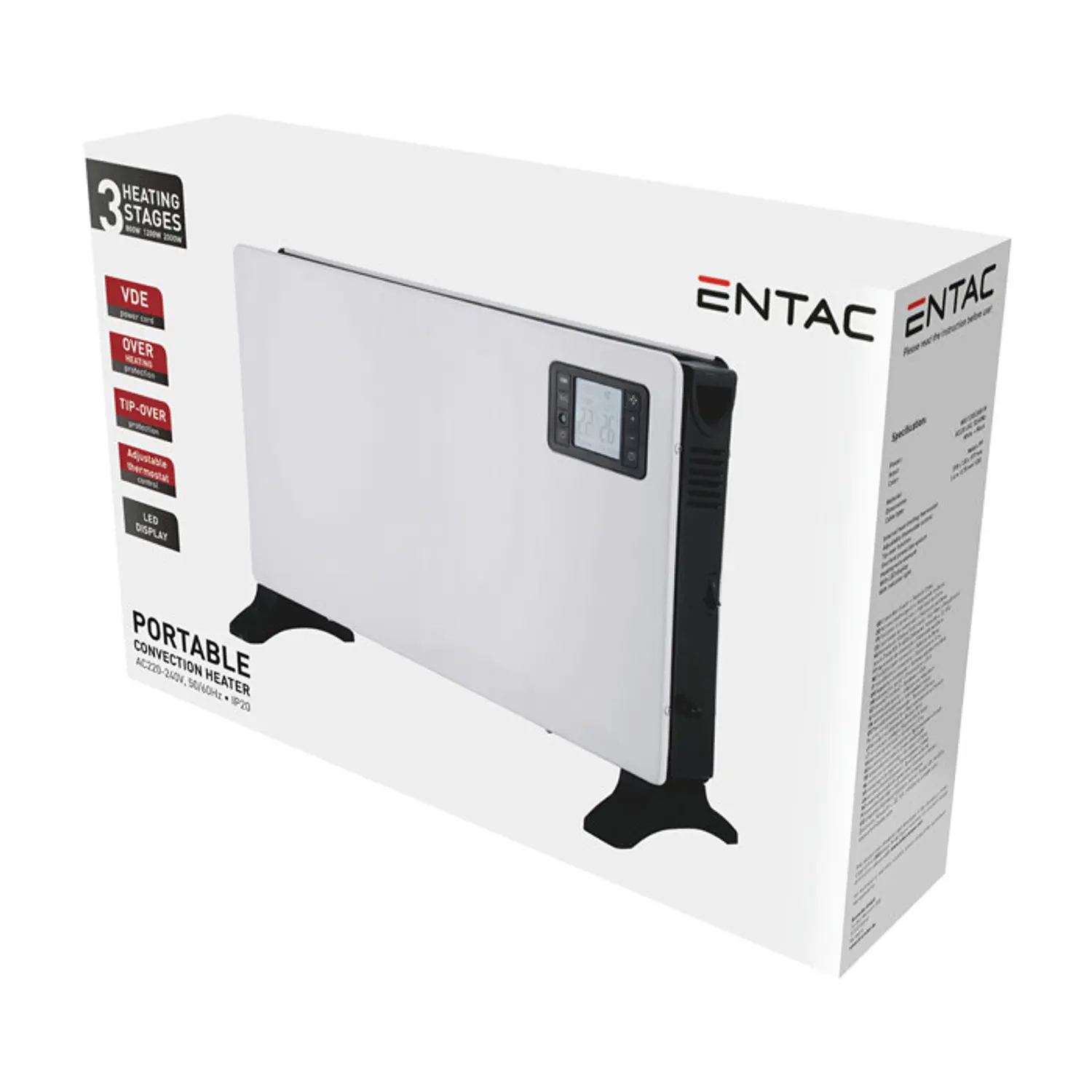 Aquecedor Convector Entac Slim LED 2000W