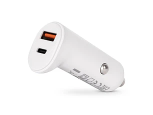 Carregador Entac Isqueiro USB-A + USB-C 20W Branco