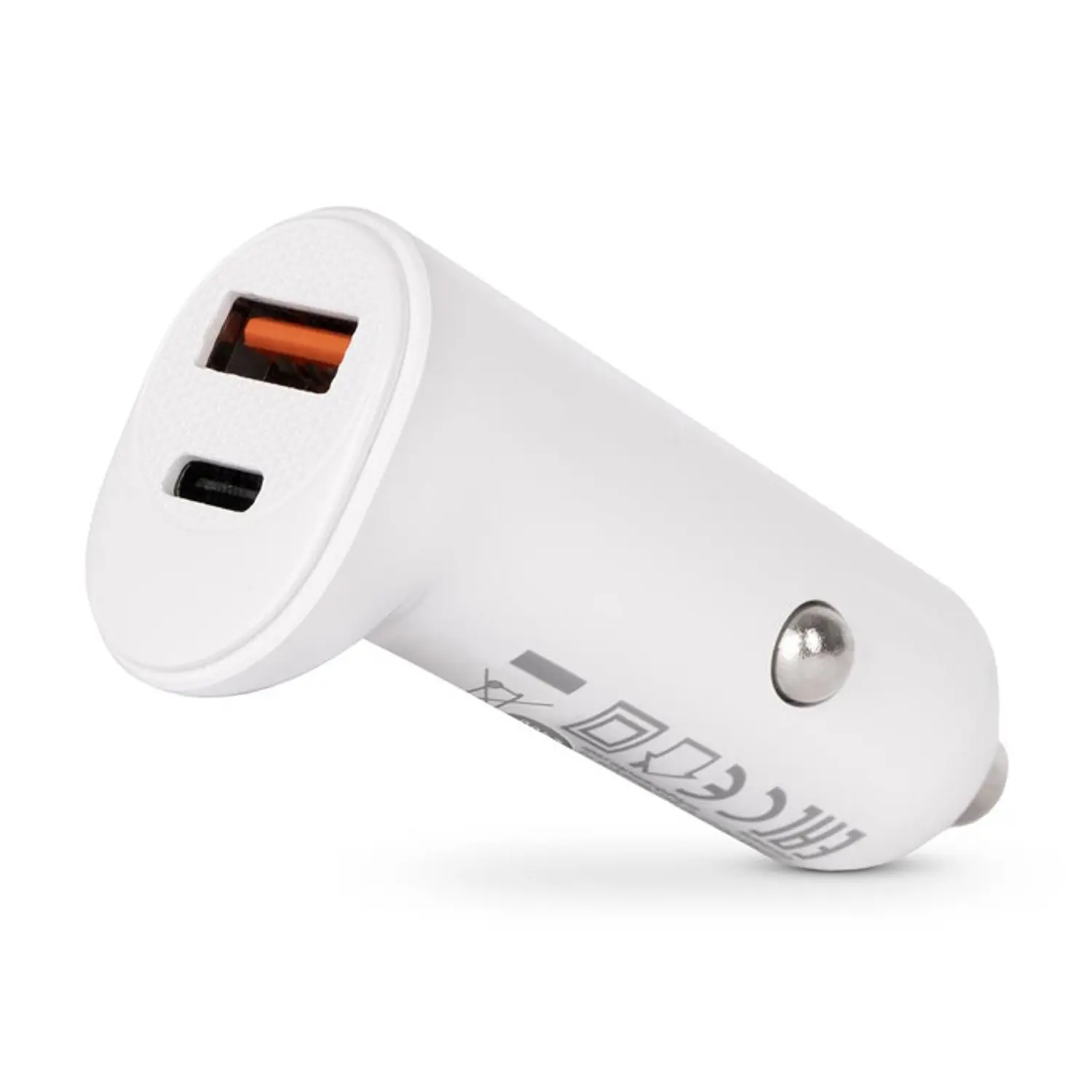 Carregador Entac Isqueiro USB-A + USB-C 20W Branco