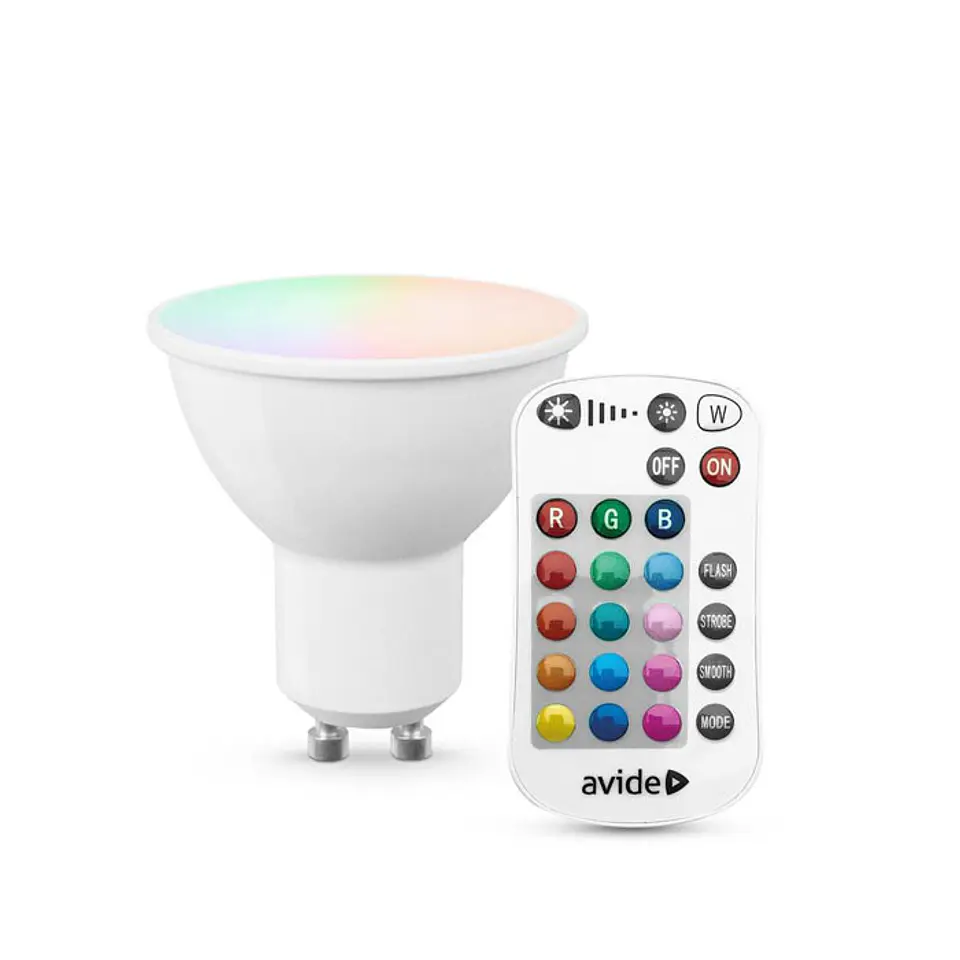 Lâmpada Avide LED RGB GU10 2,9W Comando 2
