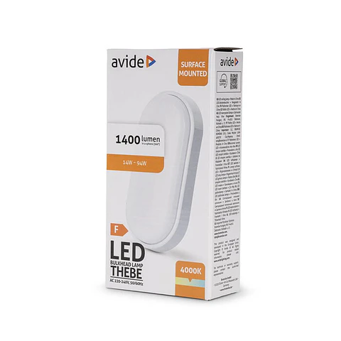 Aplique Avide LED Oval IP54 14W 4000K Thebe