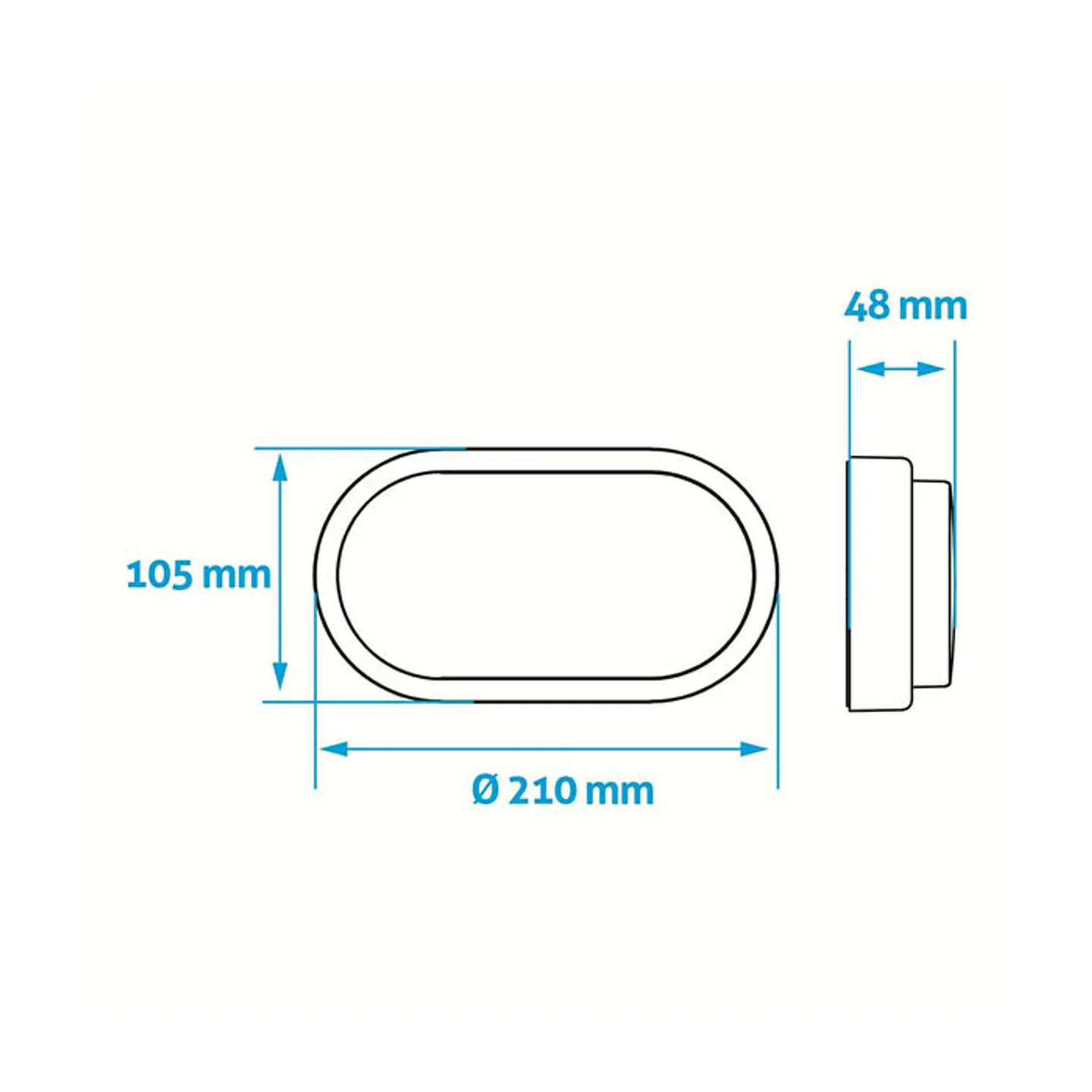 Aplique Avide LED Oval IP54 14W 4000K Thebe 5