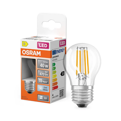 Lâmpada Osram LED Filamento CLP40 E27 3,4W 4000K