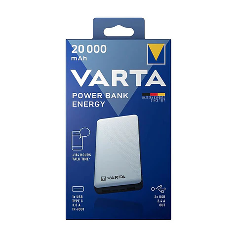 Powerbank Varta 20000MAH Branco
