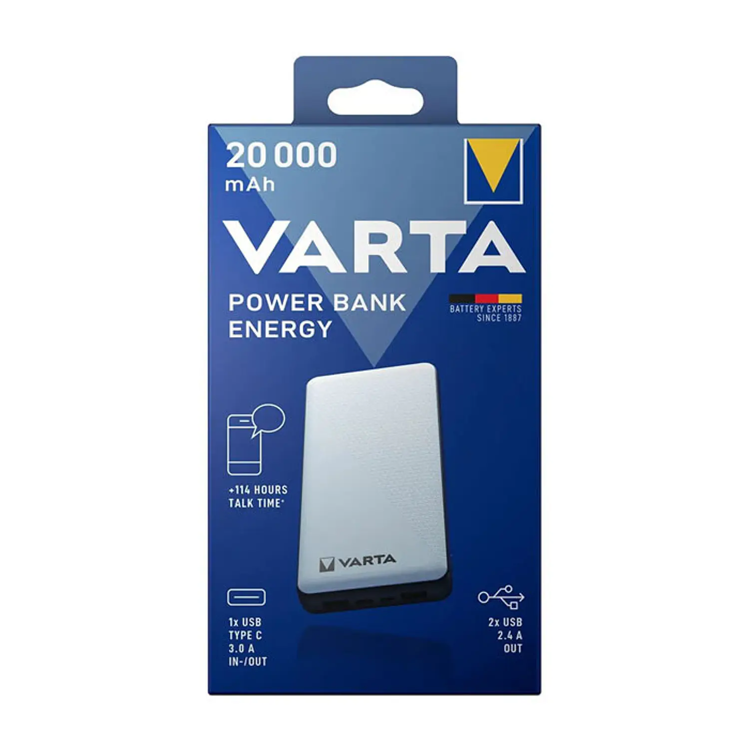 Powerbank Varta 20000MAH Branco 1