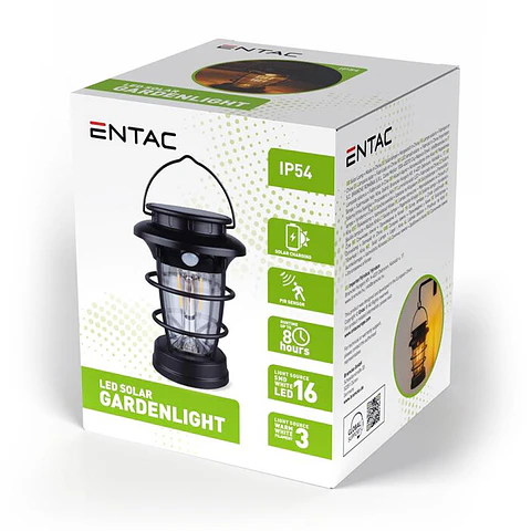 Candeeiro de Jardim Entac LED Solar Recarregável 15CM Sensor de movimento