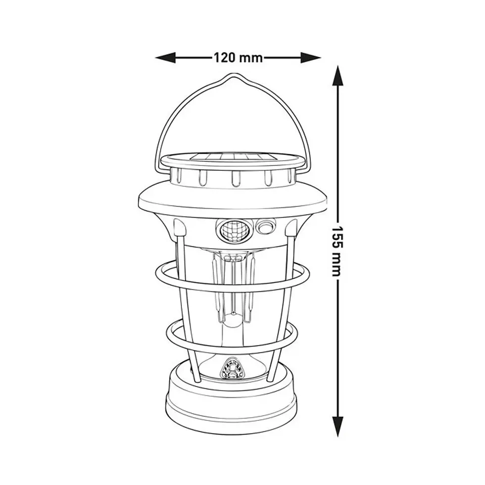 Candeeiro de Jardim Entac LED Solar Recarregável 15CM Sensor de movimento 3