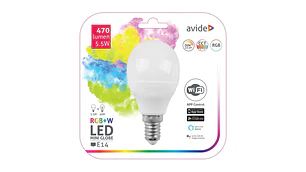 Lâmpada Avide LED CLP E14 5,5W RGB WIFI APP