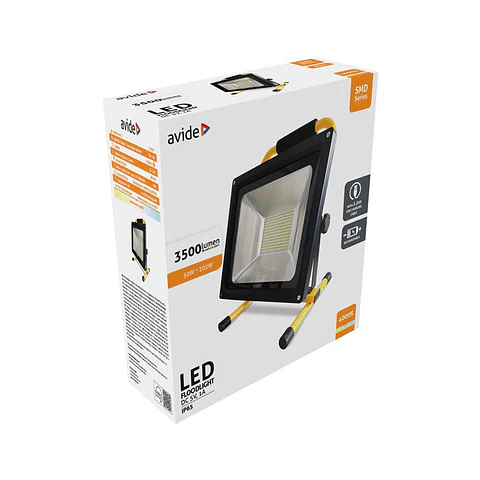 Projetor Avide LED Recarregável 50W 4000K