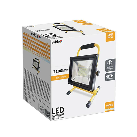 Projetor Avide LED Recarregável 30W 4000K