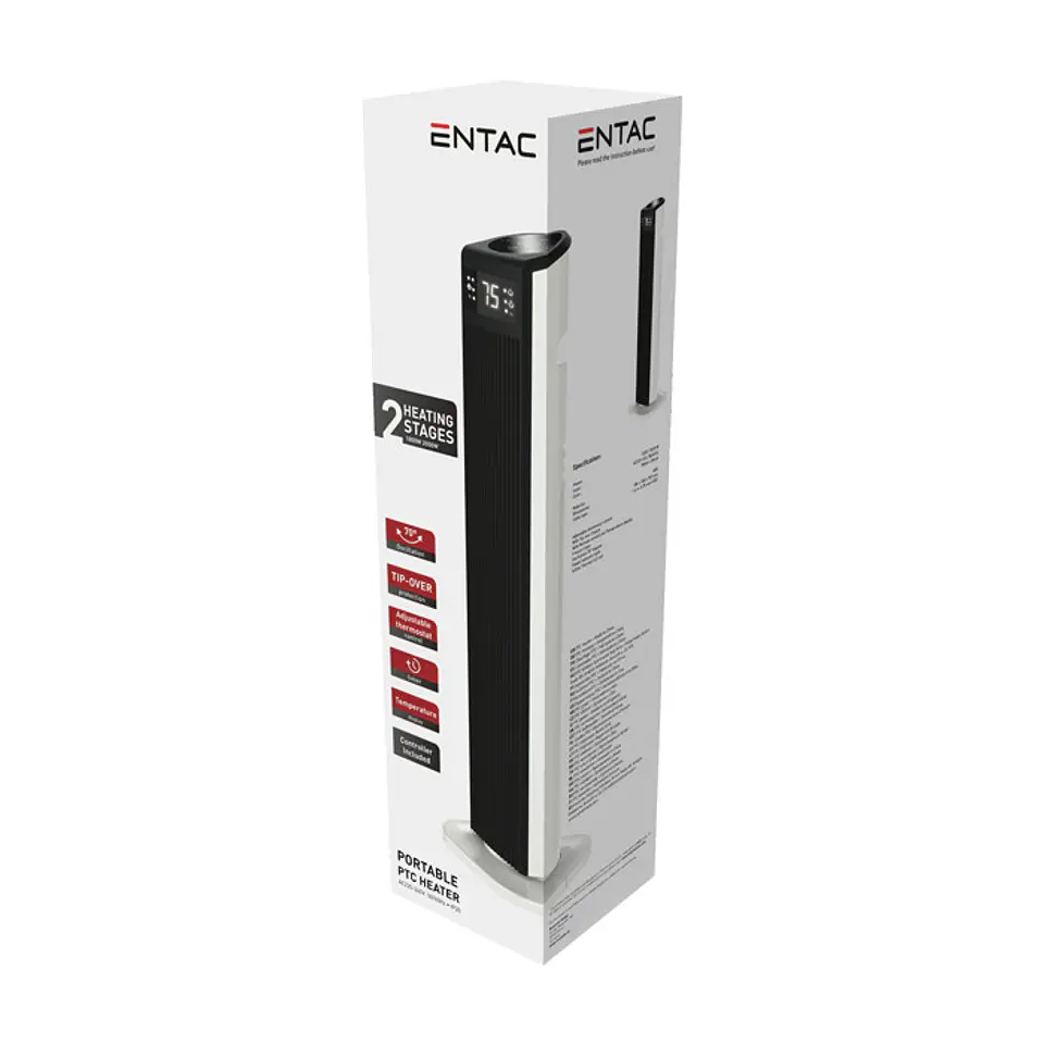Aquecedor Entac Torre LED com comando 2000W 1