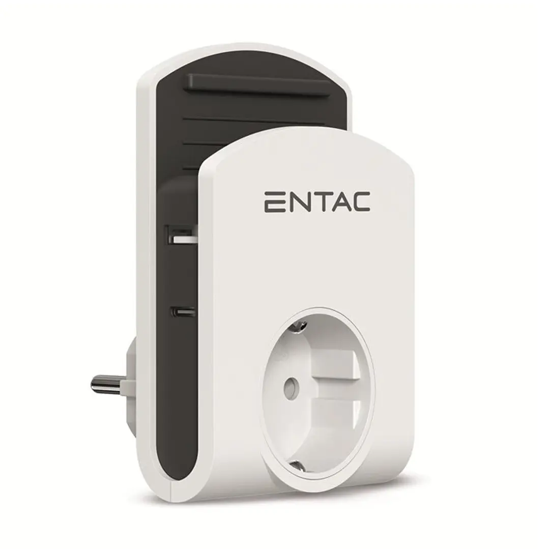 Ficha Entac 1T 1USB-A 1USB-C com Suporte - Unidade 1