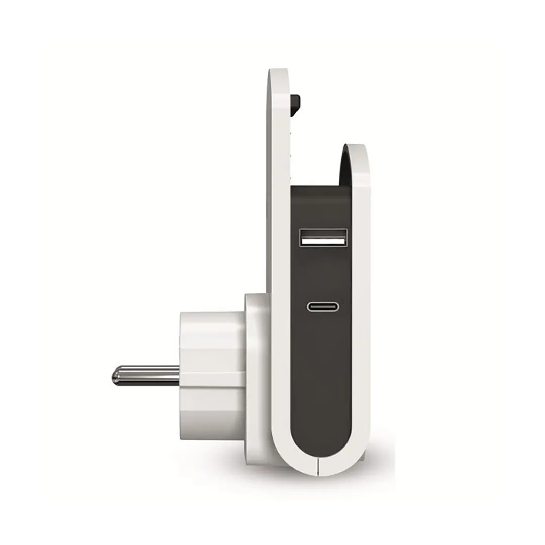 Ficha Entac 1T 1USB-A 1USB-C com Suporte - Unidade 2